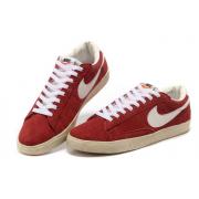 Soldes Chaussure Basket Nike Blazer Cuir Low Pour Homme en Rouge